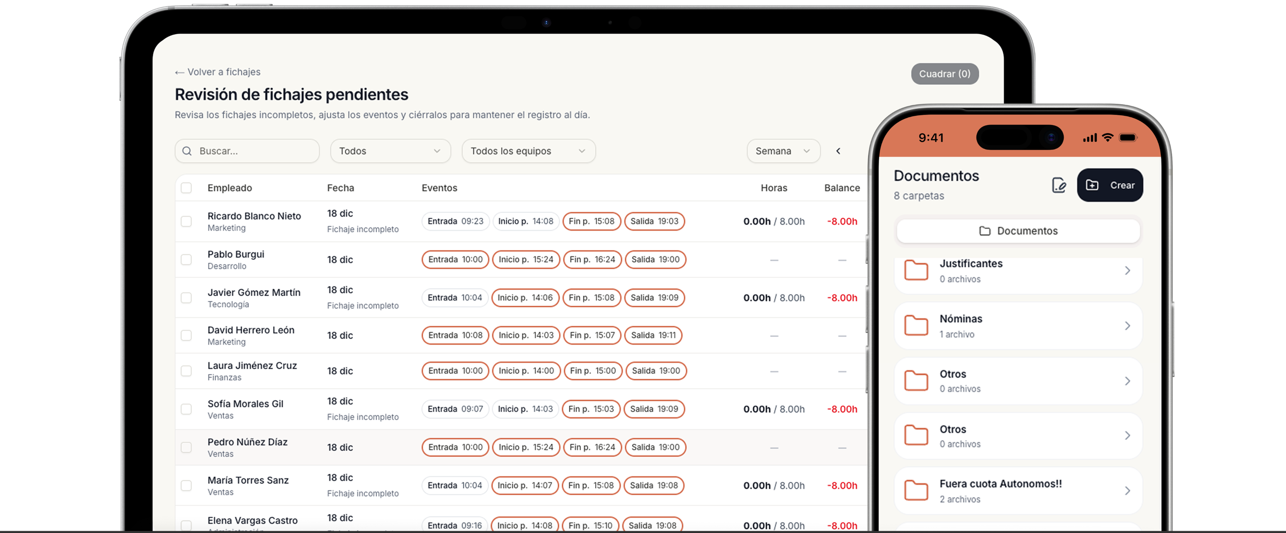 HRcron - Cuadrar fichajes incompletos con IA